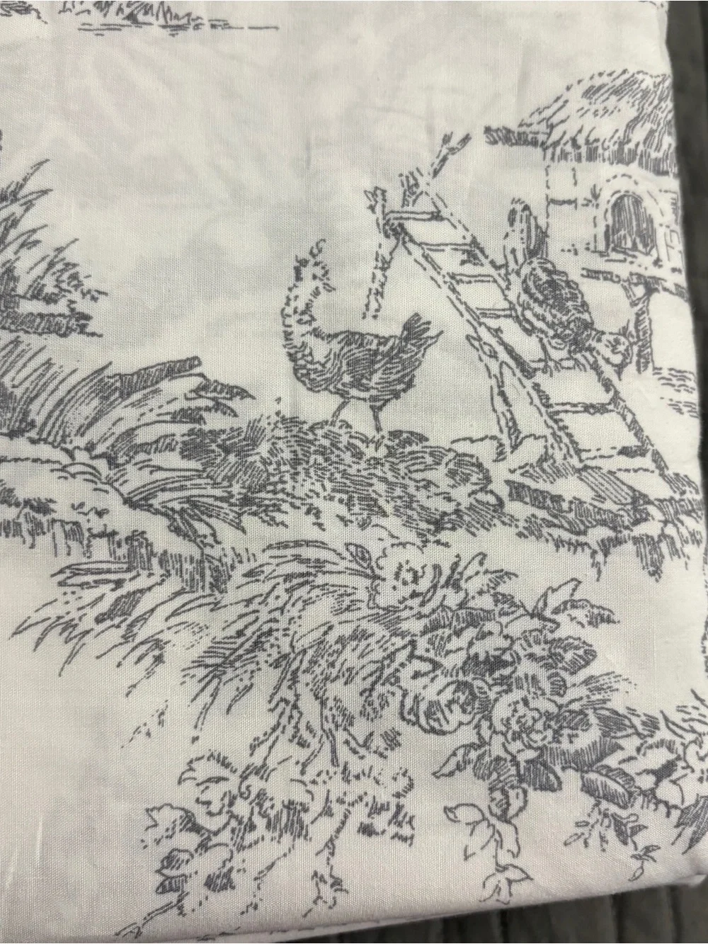 Cabbages & Roses LONDON Country Toile Slate Grey 4-Piece King Sheet Set NEW